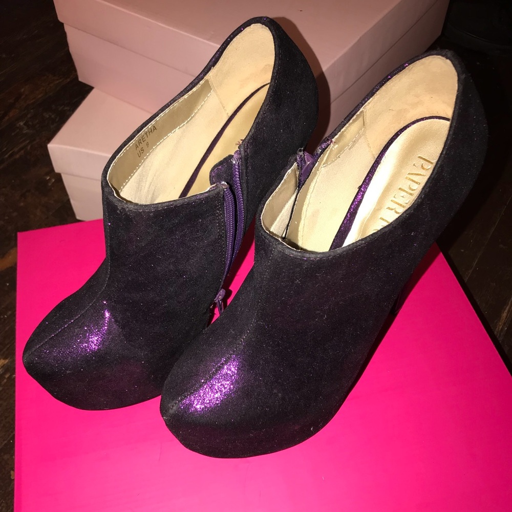 Purple Platform High Heel Bootie
